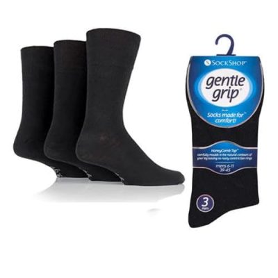 Gentle Grip 6 Pairs mens no elastic socks 6-11 uk, 39-45 eur Assorted colours (RG51)