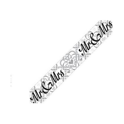 9ft Banner Mr & Mrs Metallic