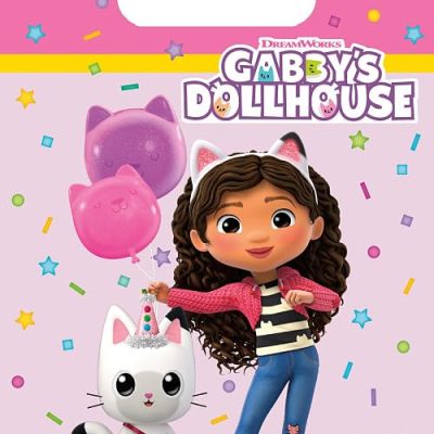 Gabby Dollhouse Plastic Party Loot Bags 23 x 16.5 cm Pack of 6 Multi-Coloured