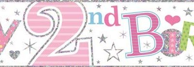 2nd Birthday Girl Pink Foil Party Banner – 2 Today – Polka Dots Multicoloured by Kaleidoscope