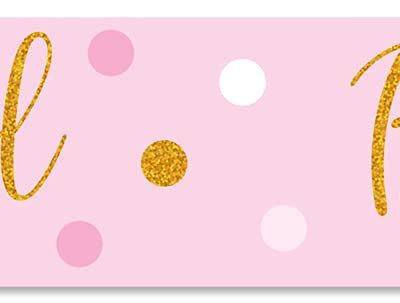 Oaktree 625716 9ft Banner Sparkling Baby Girl Dots Holographic
