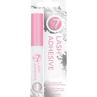 W7 Clear Lash Adhesive – Extra Fine Brush Tip Applicator – Strong Fast Drying False Eyelash Glue
