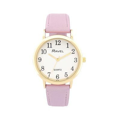 Ravel – Women’s Pastel Coloured Everyday Watch (27mm case) – Analogue Quartz – R0137.27.2 – Purple/Gold Tone