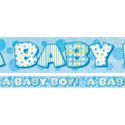 Baby Boy Blue Prism Banner (3.6 Meters) 1 Piece – Elegant and Distinctive Decorative Banner for Celebration & Decor