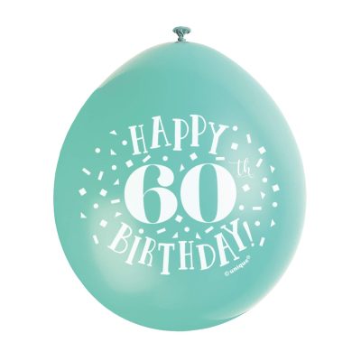 Happy 60th Birthday Assorted Colors Latex Balloons (22cm) Pack of 10 – Festive & Fun Party Decorations, Purple