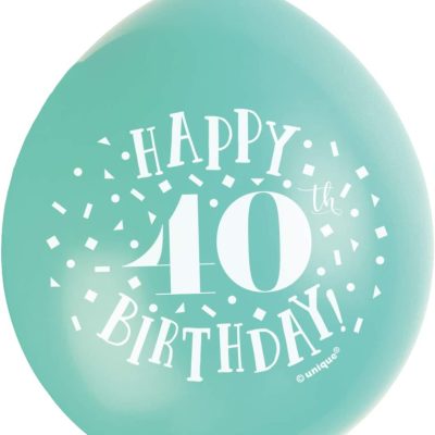 Happy 40th Birthday Assorted Colors Latex Balloons (22cm) Pack of 10 – Festive & Fun Party Decorations, Pink