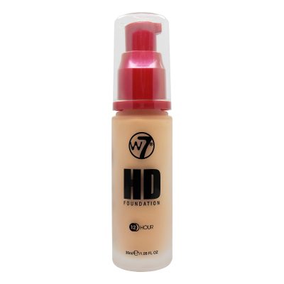 W7 HD Foundation – Oil-Free Liquid Foundation for Poreless, Matte Medium Coverage – 30ml (Fresh Beige)