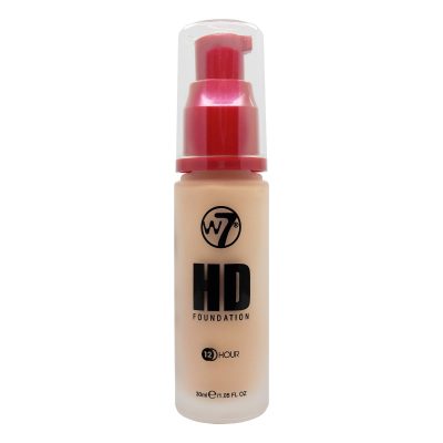 W7 HD Foundation – Oil-Free Liquid Foundation for Poreless, Matte Medium Coverage – 30ml (Sand Beige)