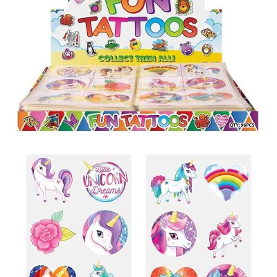 Henbrandt 24 x Girls UNICORN Temporary Tattoos Children’s Birthday Party Bag Filler