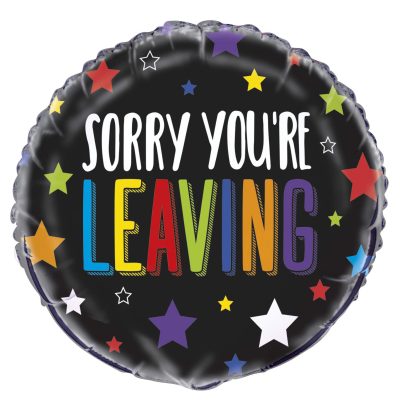 Unique Party 54009 – 18″ Foil Sorry You’re Leaving Balloon