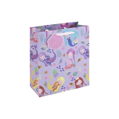 Eurowrap Unicorn Medium Gift Bags Pack of 3 – Pink Present Bags with Rainbow Unicorn, Cloud & Star Design, Holographic Foil Finish & Ribbon Handles – Birthday & Celebration Gift Packaging for Girls