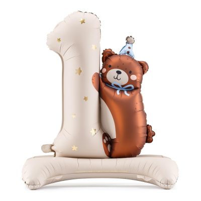 Number ‘1’ With Bear Foil Balloon